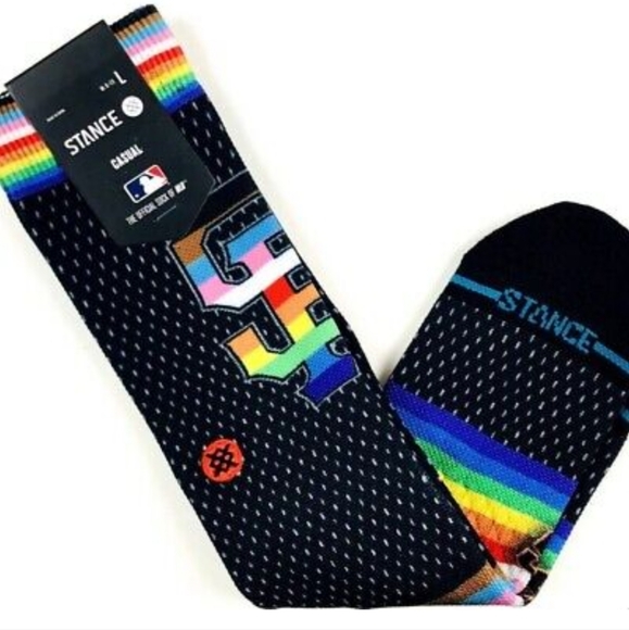 NWT Men's San Francisco Giants Pride Stance Crew Socks - Picture 4 of 6